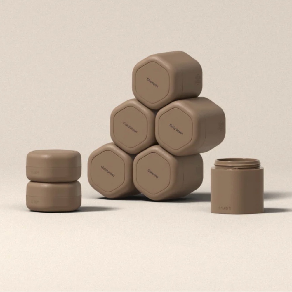 Modular Stackable Travel Containers - Brown